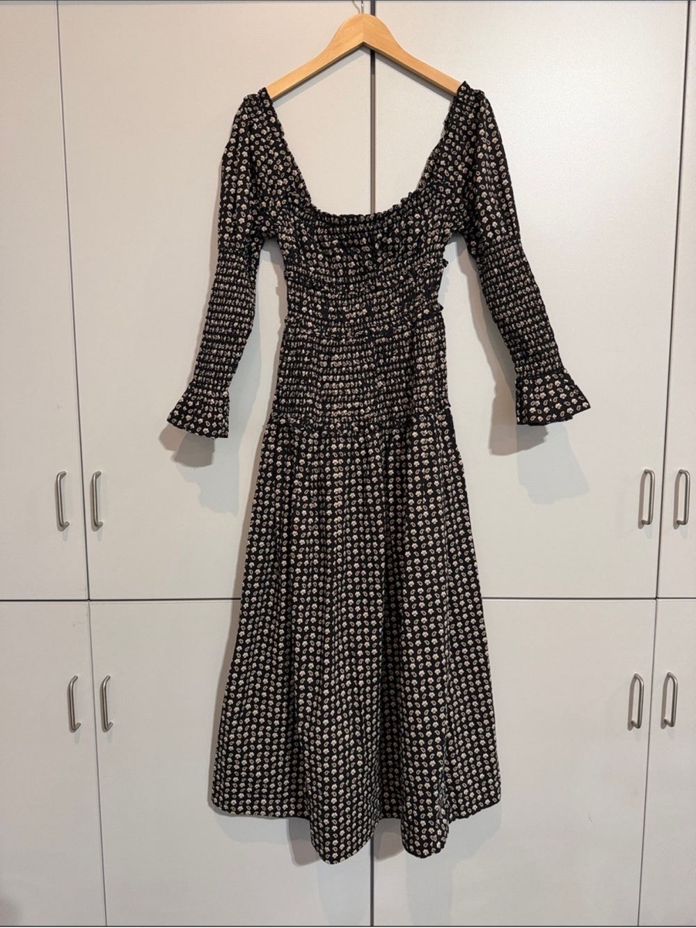 Doen Bijou Black and Cream Floral Maxi Dress - Picture 3 of 5